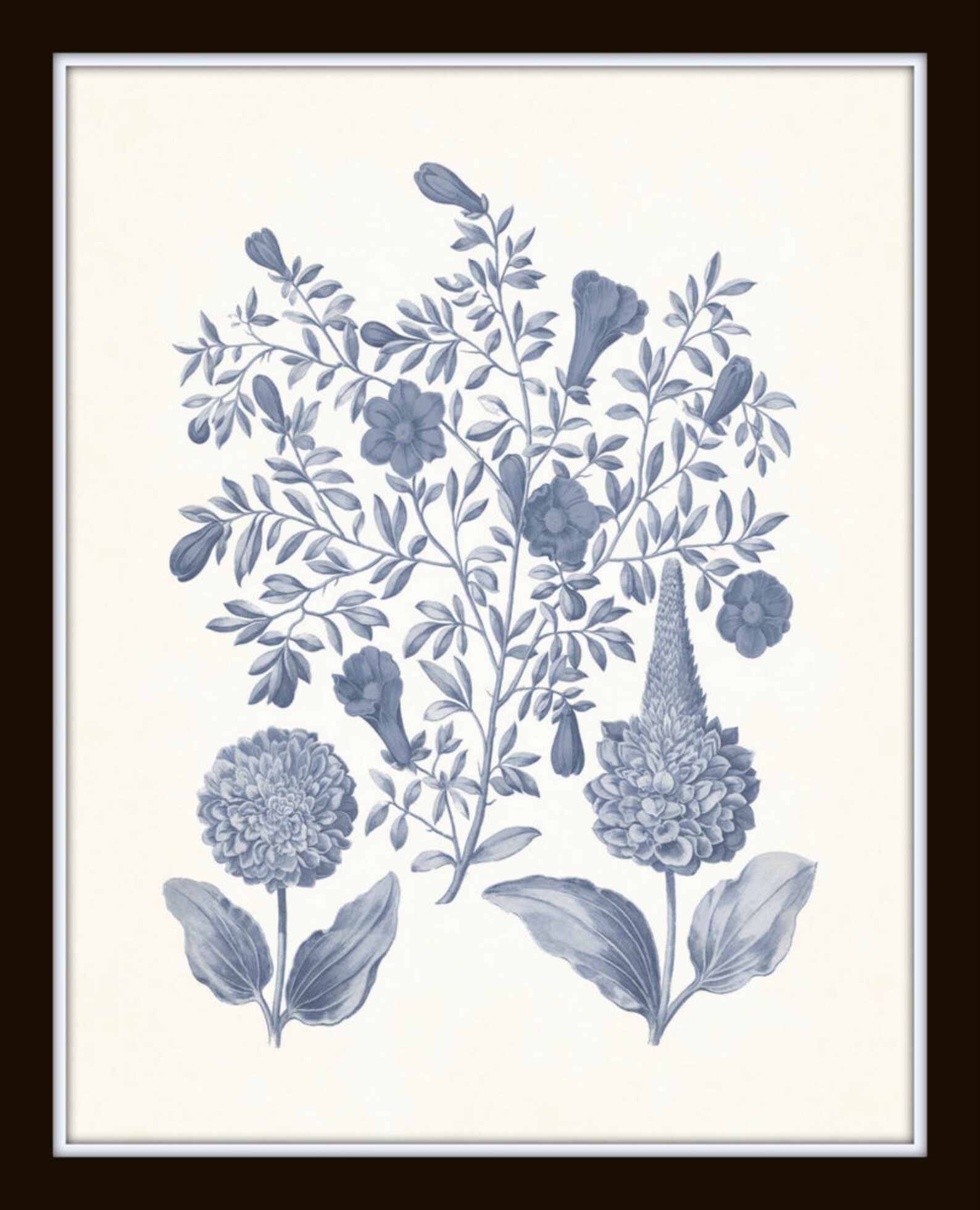 Blue Botanical Print Set Botanical Prints Giclee Art Print | Etsy