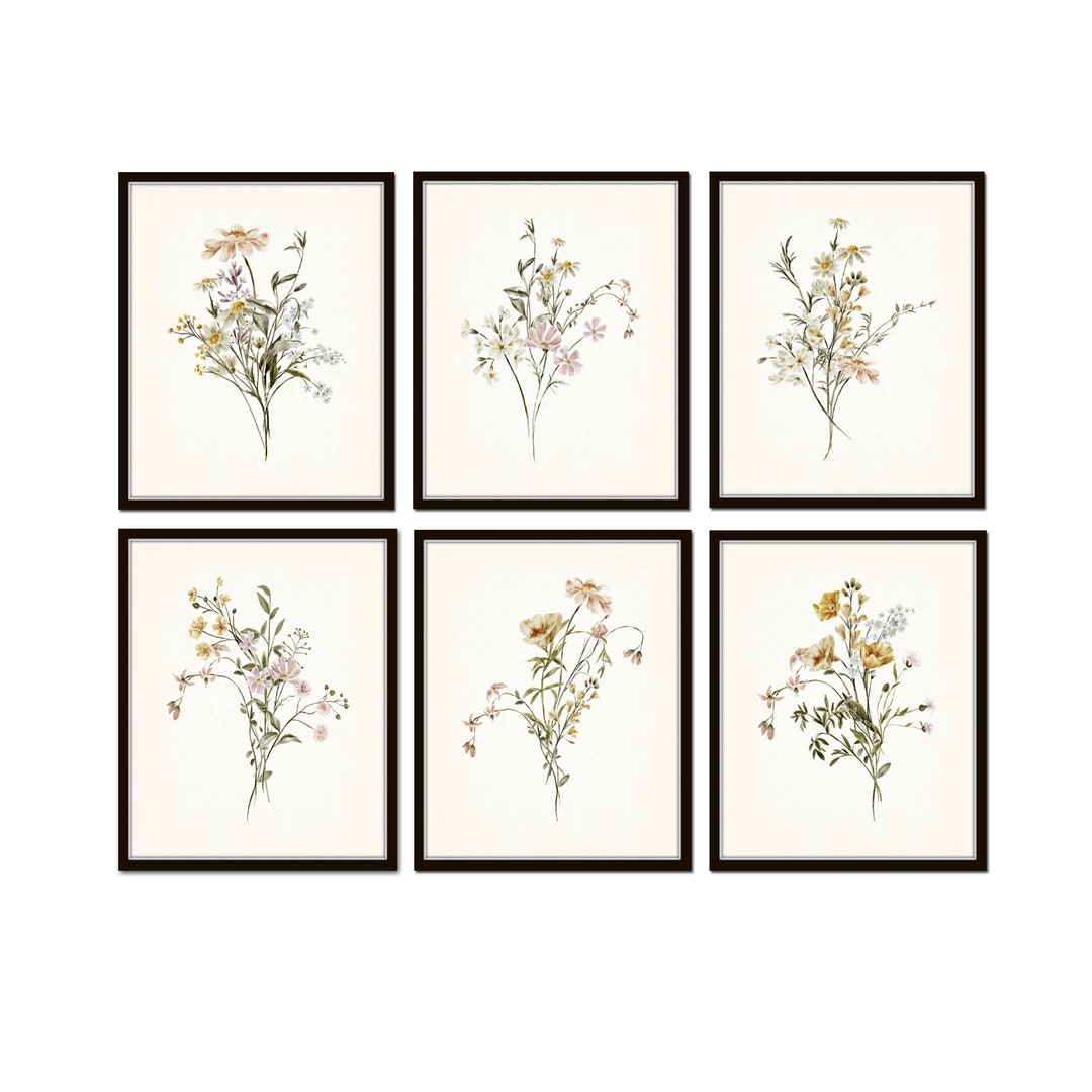 Watercolor Wildflowers Print Set No. 1, Wildflower Prints, Botanical ...