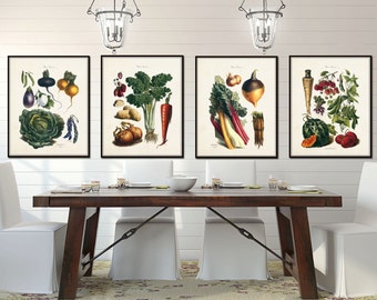 Kitchen Vegetable Characters Picture SINGLE CANVAS WALL ART Print White 