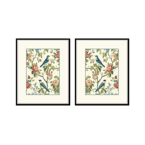 Birds and Botanicals Collage Print Set, Botanical Art, Bird Art, Wall Art, Home Decor, Grandmillennial, Nursery Art, Chinoiserie Art Decor