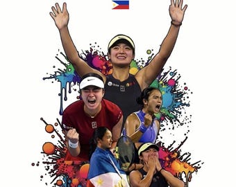 T-shirt collage Alex Eala Tennis Champion / Abbigliamento per tifosi Philippine Pride