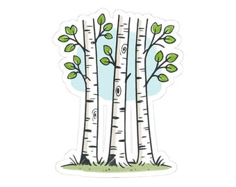 Nature-Inspired Kiss-Cut Stickers, Birch Trees Design