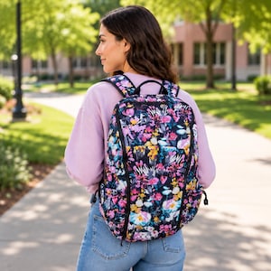 Y2K Vera Bradley Floral Laptop Backpack Whimsy Floral School College Travel Bag