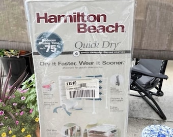Nueva estación de secado de ropa Hamilton Beach Quick Dry de 4 estantes, caja sellada.