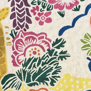 Anthropologie Crewel 56" Round Rug Dream Menagerie Boho Maximalist Cottagecore image 7
