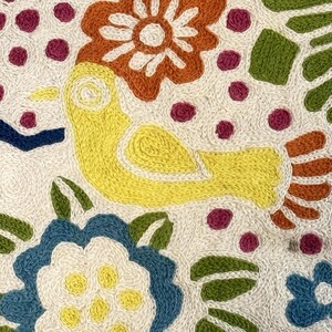 Anthropologie Crewel 56" Round Rug Dream Menagerie Boho Maximalist Cottagecore image 9