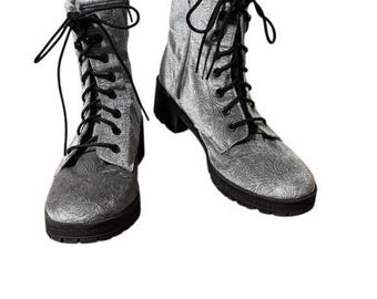 Y2K Women's Size 9 Elouisee, Ankle Boots, Velvet Burnout, Fairycore, Whimsycore