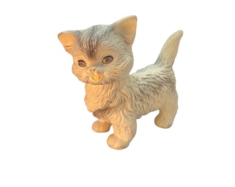 Edward Mobley - Vintage 1960's Rubber Cat Blinking Sleepy Eyes Squeak Toy 9"