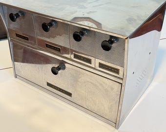 Vintage Krestline Speco Chrome Bread Box Canister MCM Wall Kitchen Storage