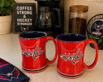 Pair Retro Washington Capitals Boelter Brands 14oz Mugs Sports Fan Ware