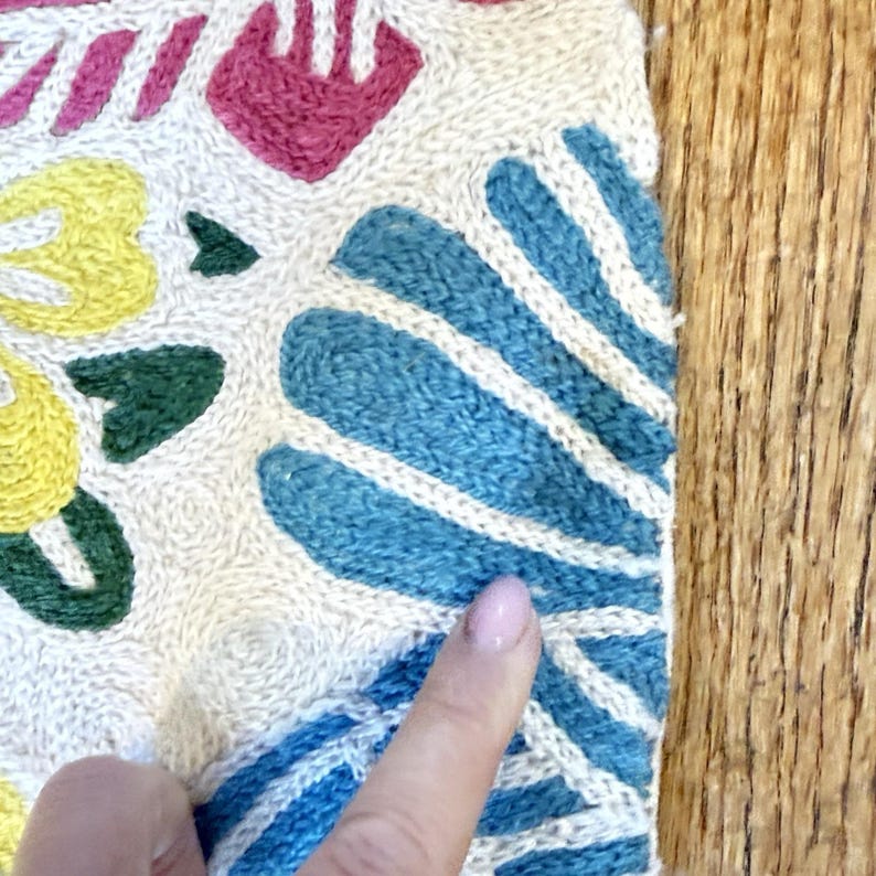 Anthropologie Crewel 56" Round Rug Dream Menagerie Boho Maximalist Cottagecore image 11