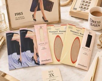 Vintage 1980s Dress Barn 4 Hosiery, Day Sheer, 6 Total Knee Highs Bundle 3x