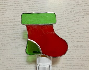 Christmas Stocking Night Light, Red and Green
