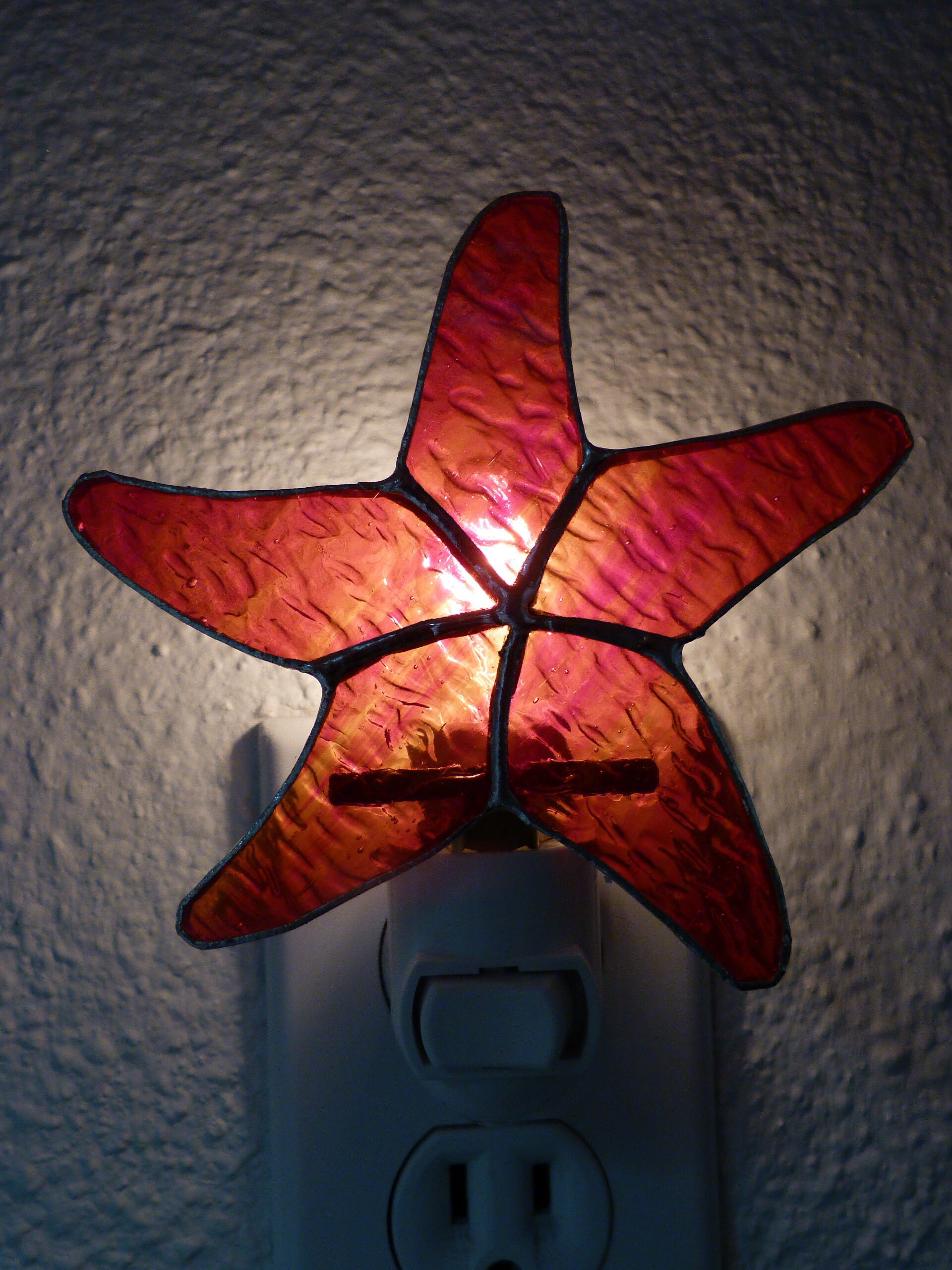 Fish Night Light Stained Glass Starfish Wall Plug in Gift Etsy