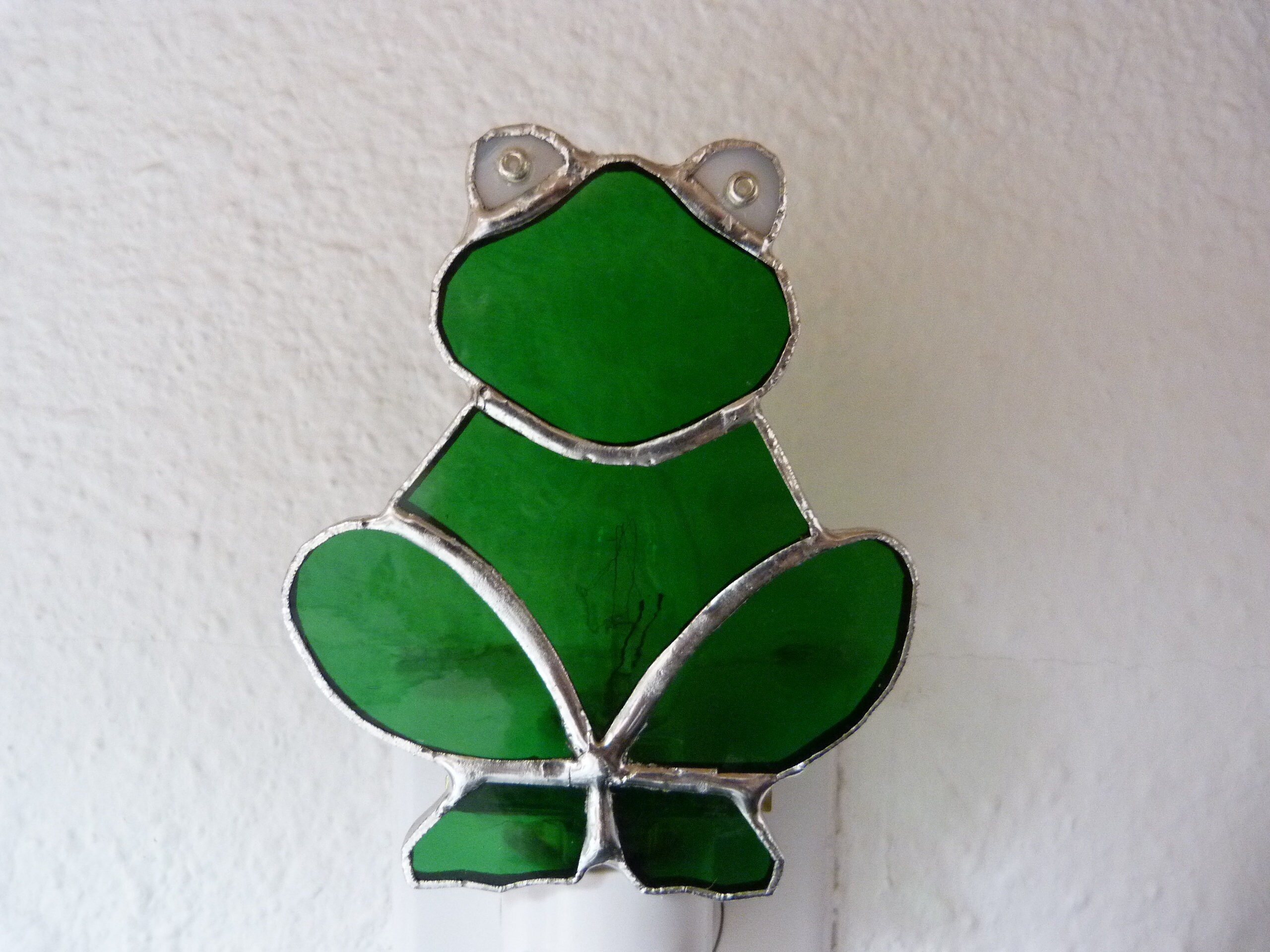 Green Frog Night Light Real Stained Glass Wall Plug in Gift Etsy