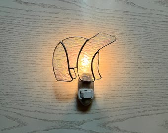 Bear Night Light, Stained Glass