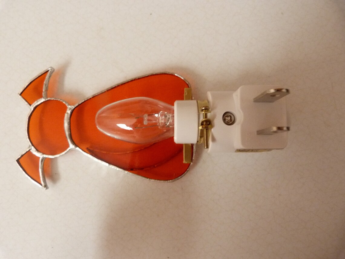 Puppy Dog Night Light Orange Stained Glass Wall Plug in Etsy