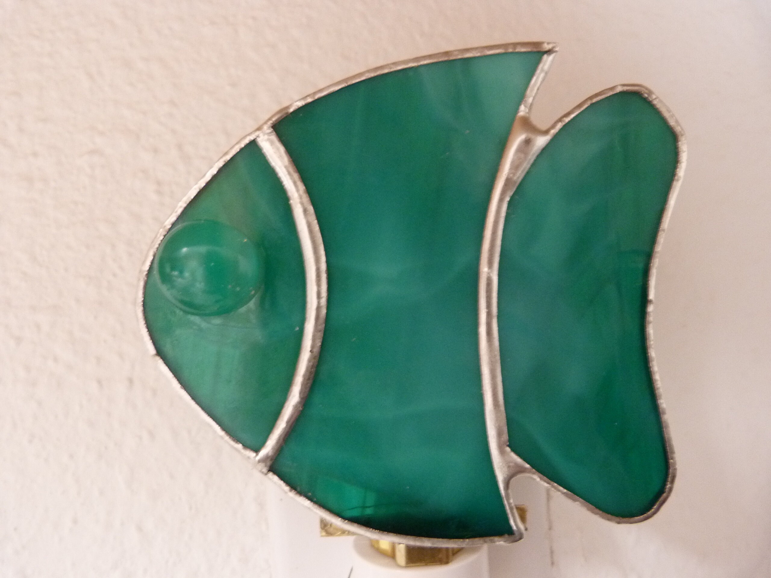 Fish Night Light Green Stained Glass Wall Plug in Gift For Etsy