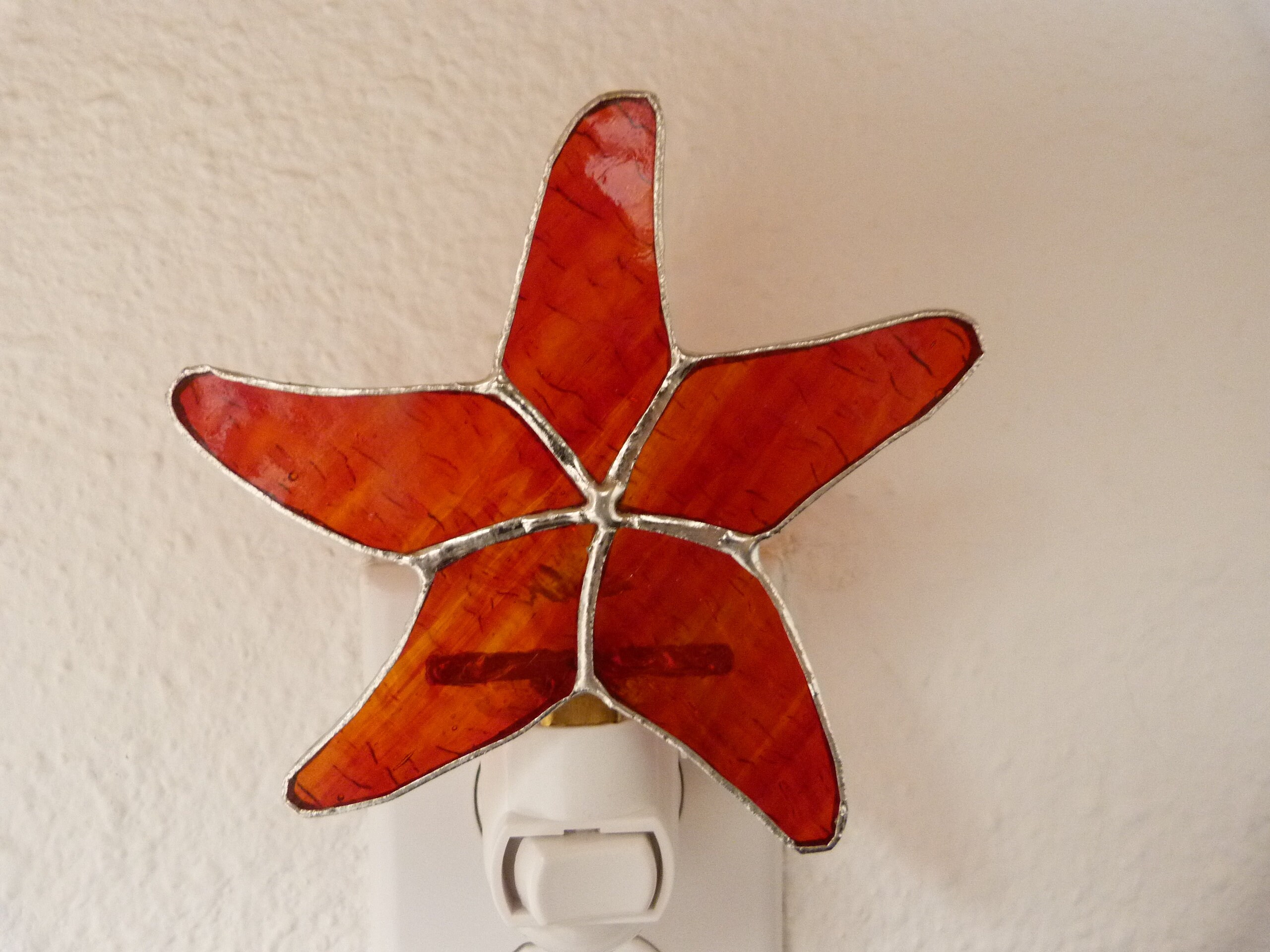 Fish Night Light Stained Glass Starfish Wall Plug in Gift Etsy