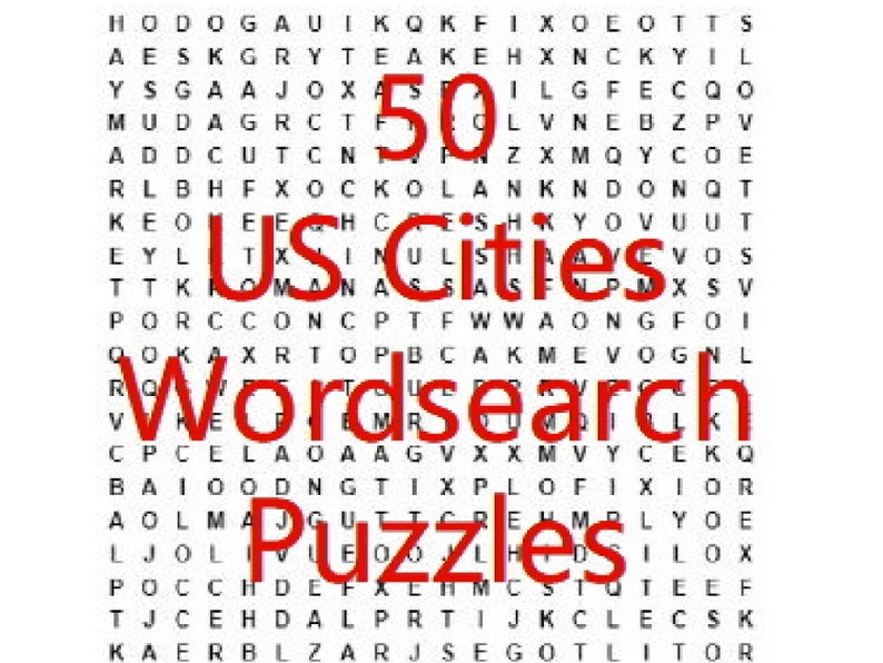 50 word search puzzles u s states cities and towns printable etsy