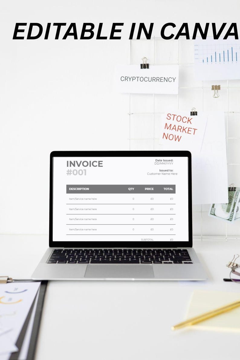 Editable Invoice Template for Small Business (digital Download) - Etsy