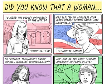 Women's History Month Graphic Art Poster Print Wall Decor 11x17 inches