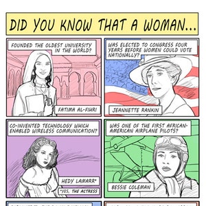 Women's History Month Graphic Art Poster Print Wall Decor 11x17 inches