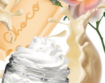 Manteca corporal de chocolate blanco y rosas
