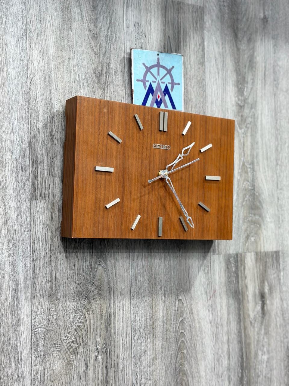 SEIKO vintage wooden 時計 ミッドセンチュリー モダン Vintage Seiko Mid-century Modern Wooden Wall Clock – Rectangular