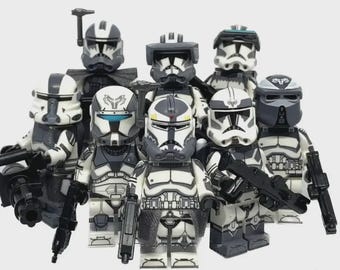 Figuras de diseño personalizado de soldados clon de Star Wars de Wolfpack: Comandante Wolffe, paquete de batalla