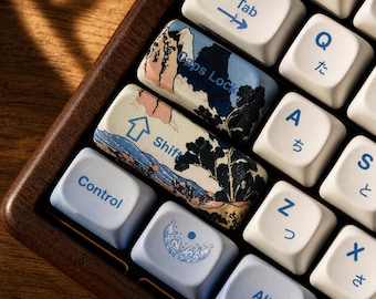 Japanese Art MOA Keycaps Set – PBT Dye Sublimation Keycaps for Cherry MX Mechanical Keyboard,