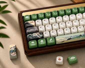 Japanese Mount Fuji Keycaps, Ceramic Glaze Coating PBT, Full Keycap Set,
