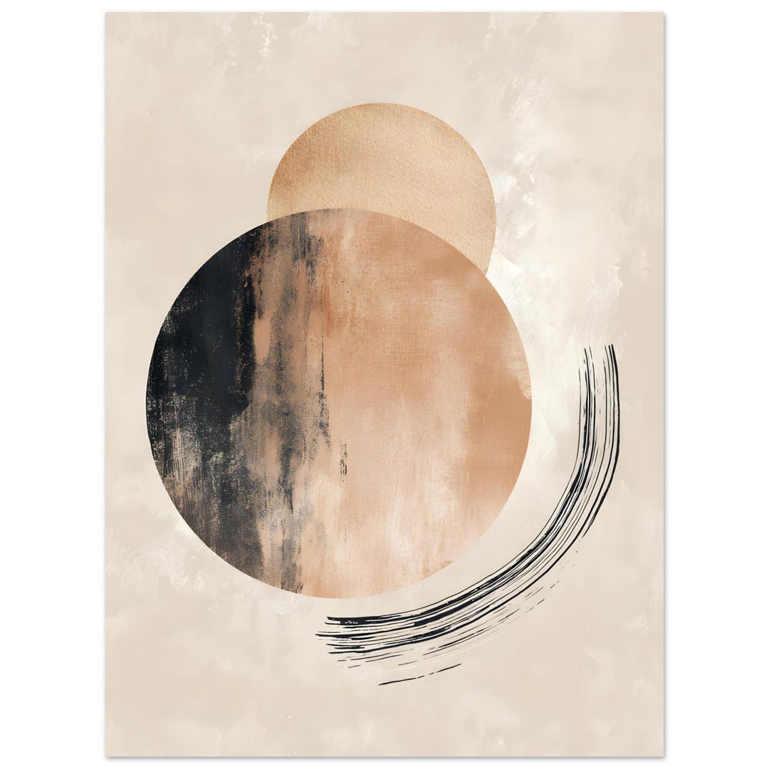 Wabi Sabi Minimal Circle Wall Art | Japandi Neutral Abstract Print ...