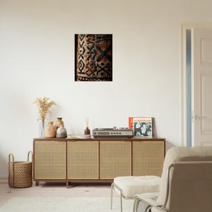 Afrikanischer Schlammtuch Leinwand | Geometrische Stammeskunst | Boho Wanddekor | Moderner afrikanischer Druck | Bogolanfini Textur | Erdton Wandkunst Bild 13