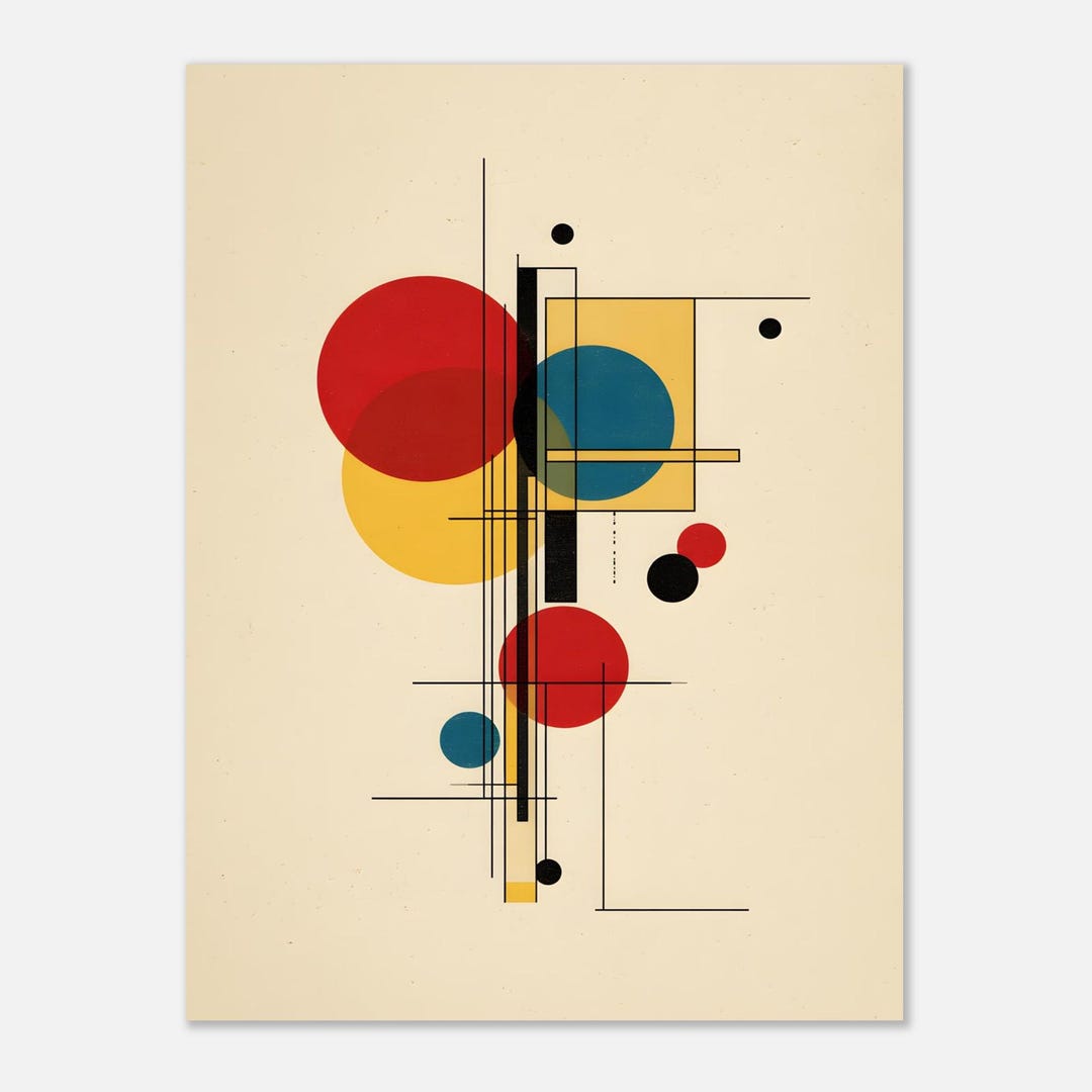 Bauhaus Geometric Unframed Poster | Mid Century Modern Wall Art ...
