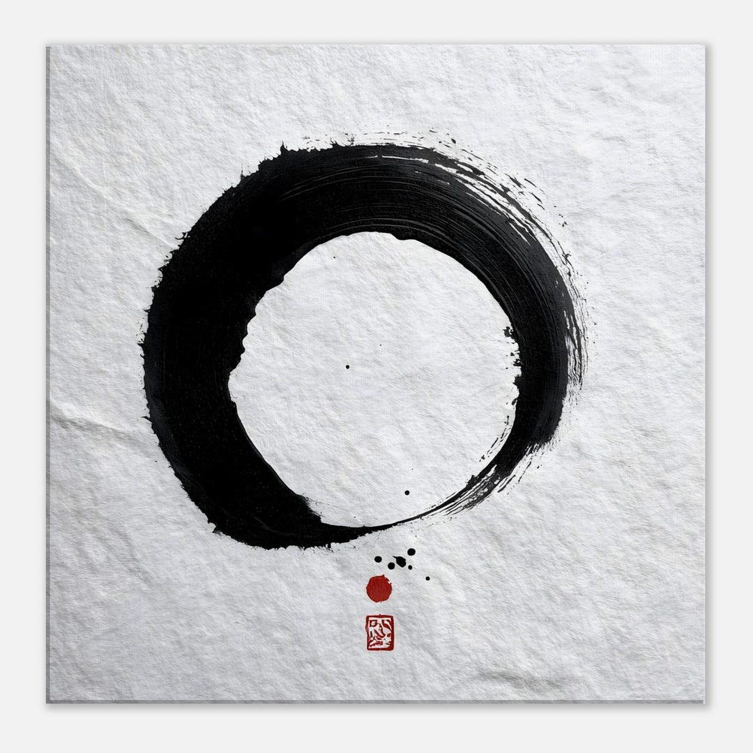 Zen Enso Circle Canvas Print | Japanese Sumi-e Art | Wabi Sabi Art - Etsy