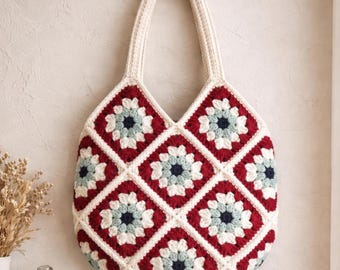 Crochet Bag Pattern (PDF Download) DIY Granny-Square Tote Purse