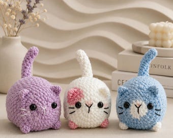 Cat Amigurumi Crochet Pattern PDF, crochet pattern-No Sew Cat Detailed Animal Crochet Pattern, DIY Stuffed Cat Toy