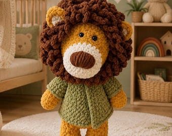 Lion Crochet Pattern PDF | Amigurumi Lion Plush Toy Pattern | Beginner Friendly Crochet Tutorial | Safari Animal crochet