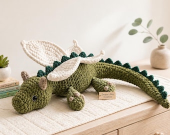 Crochet Dragon Pattern PDF, Amigurumi Dragon Crochet Pattern, Plush Dragon Toy Pattern, Fantasy Dragon Crochet Tutorial, Nursery Decor Gift