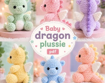 Crochet Baby Dragon Toy Pattern PDF | Amigurumi Dragon Plush | Fantasy Nursery Decor | Gift for Kids