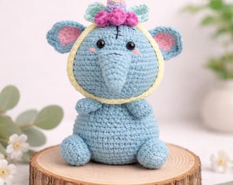 Elephant Crochet Pattern: Amigurumi Plush Toy PDF Tutorial Step-by-Step Amigurumi Guide