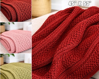 Easy Crochet Blanket Pattern | Beginner Stitch Throw | Chunky Cozy Throw Pattern | PDF Instant Download