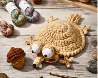 Squirrel Crochet Coaster Pattern – Squirrel Amigurumi Coasters | animals cup holder| Easy Mug Rug Tutorial