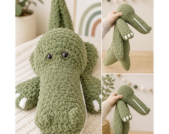 Crochet Alligator Pattern: DIY Amigurumi Plush Toy Tutorial (PDF)