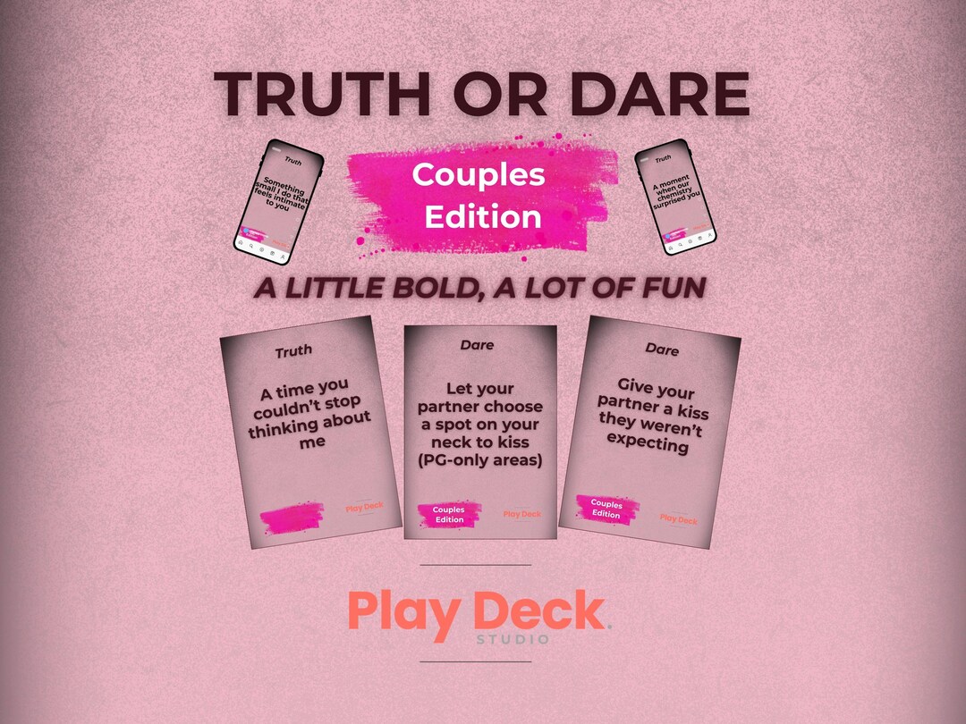Truth or Dare: Couples Edition, 72 Card Printable Date Night Game