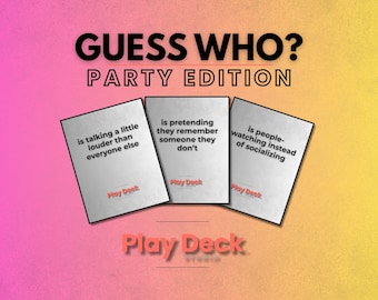 Guess Who? Party Edition – 45 Card Party Game, Printable and Mobile (Instant Download)