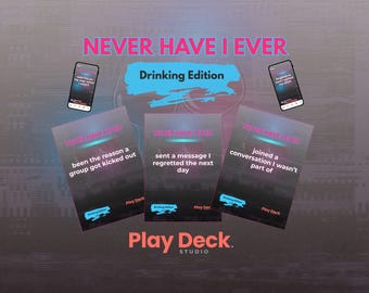 Never Have I Ever: Drinking Edition | 72 Card Adult Party Game | Instant Download