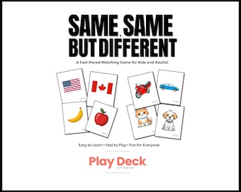 Same, Same but Different – Fast Matching Card Game for Kids & Adults, Printable, Instant Download