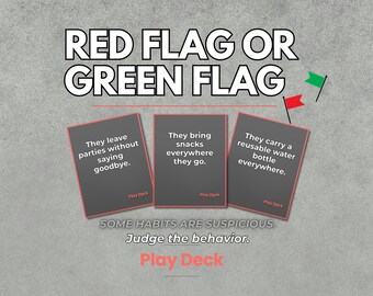 Red Flag or Green Flag, Funny Card Game, Printable and Phone Version, Instant Download